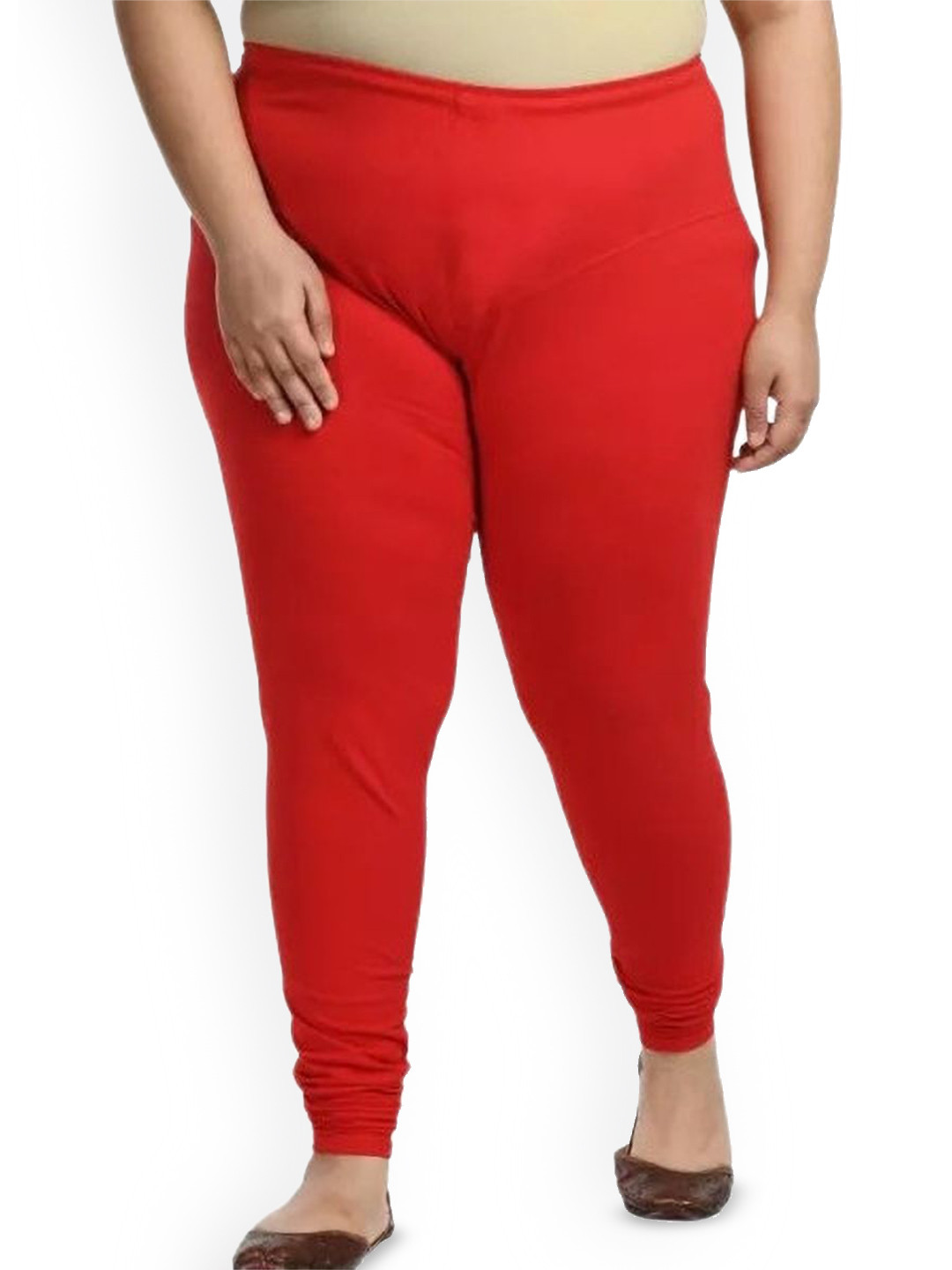 

URBAN KANYA Mid-Rise Churidar-Length Leggings, Red
