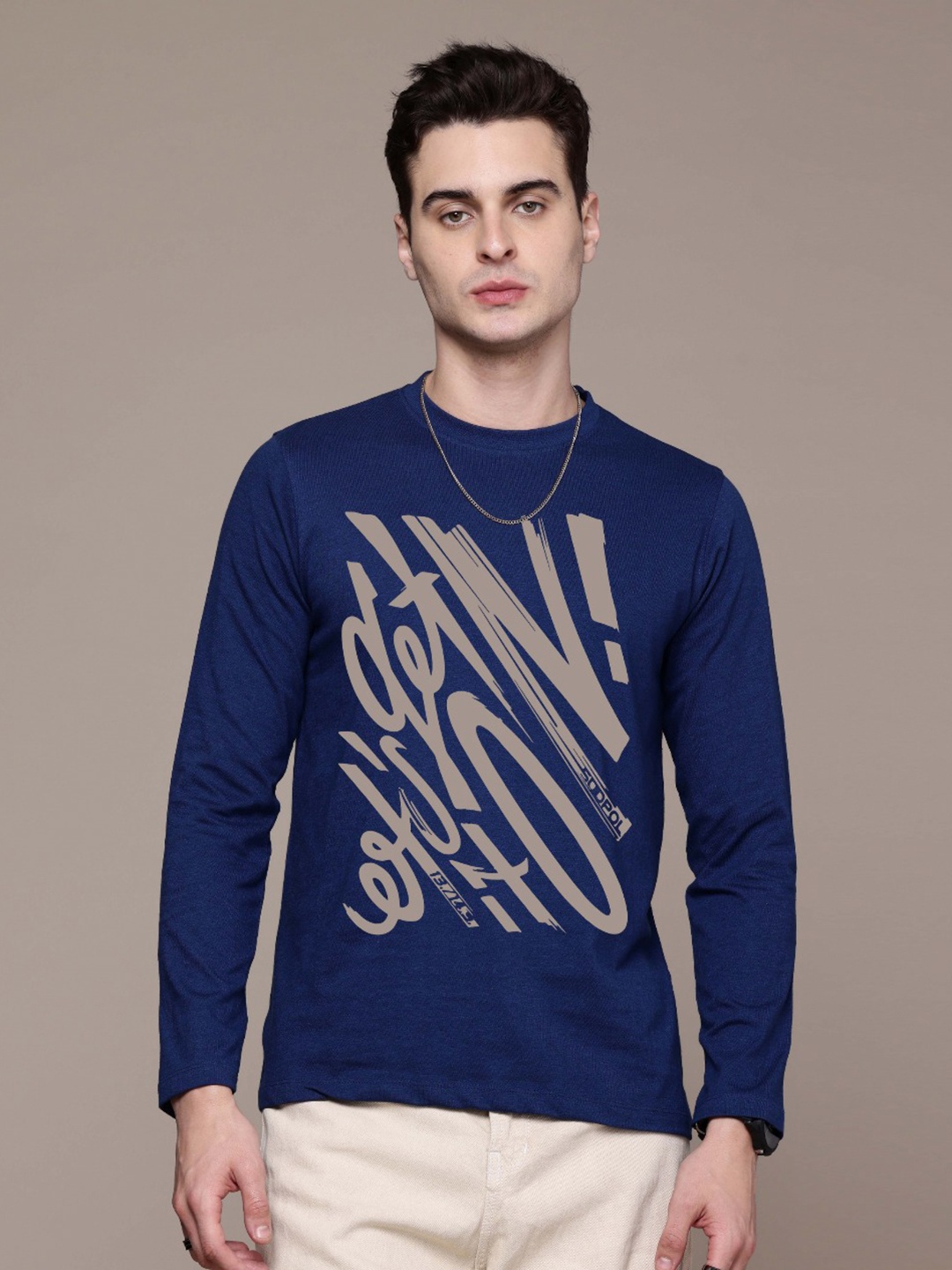 

Moda Rapido Men Printed T-shirt, Blue