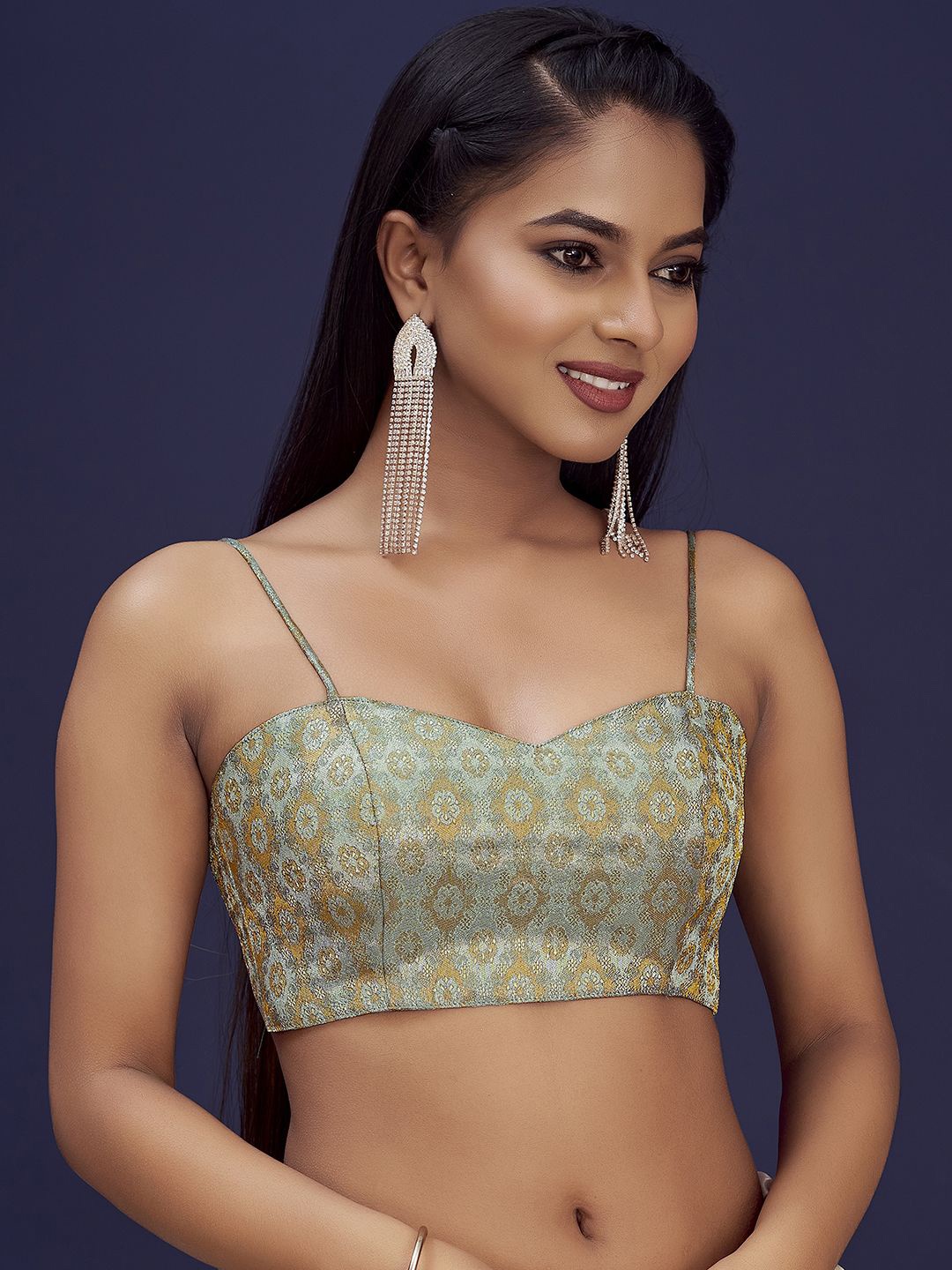 

DEVATITHI Woven Design Saree Blouse, Grey