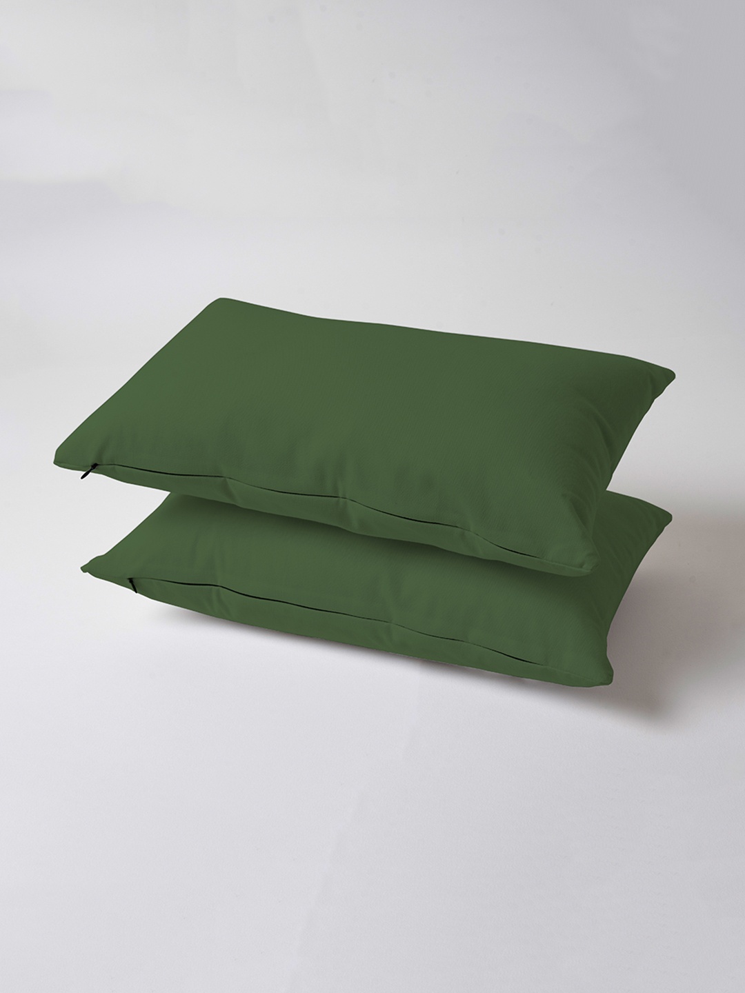 

SKANDA FAB Green 2 Pieces Pure Cotton Rectangular Pre Filled Sofa Cushions