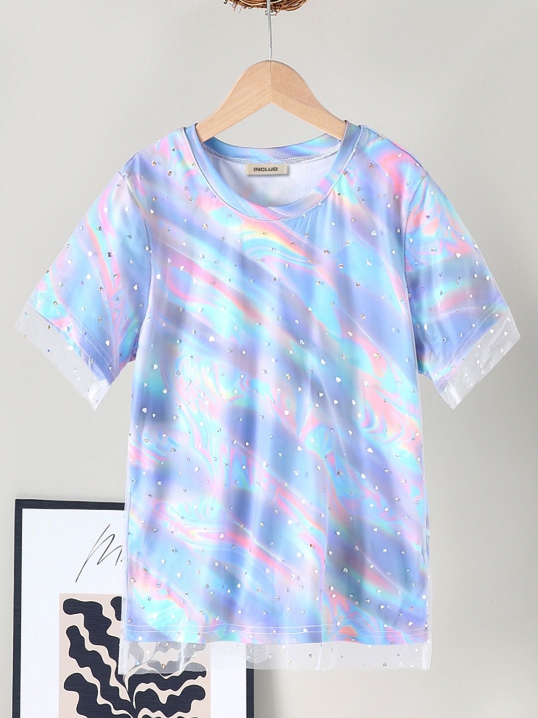 

INCLUD Girls Printed T-shirt, Blue