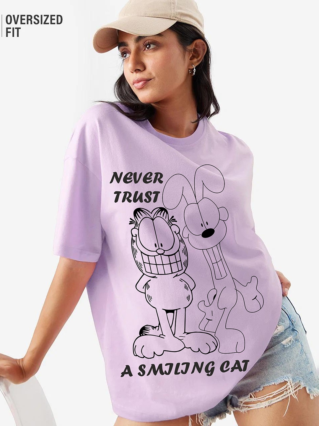

RAYACLOSET Women Printed T-shirt, Lavender