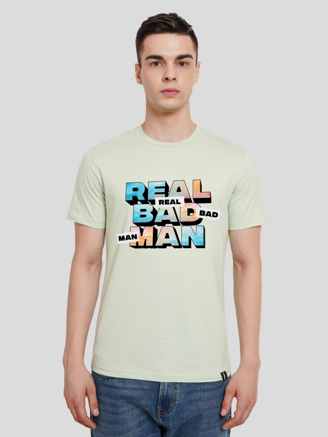 

Underrated Club Men Printed Bio Finish Applique T-shirt, Green
