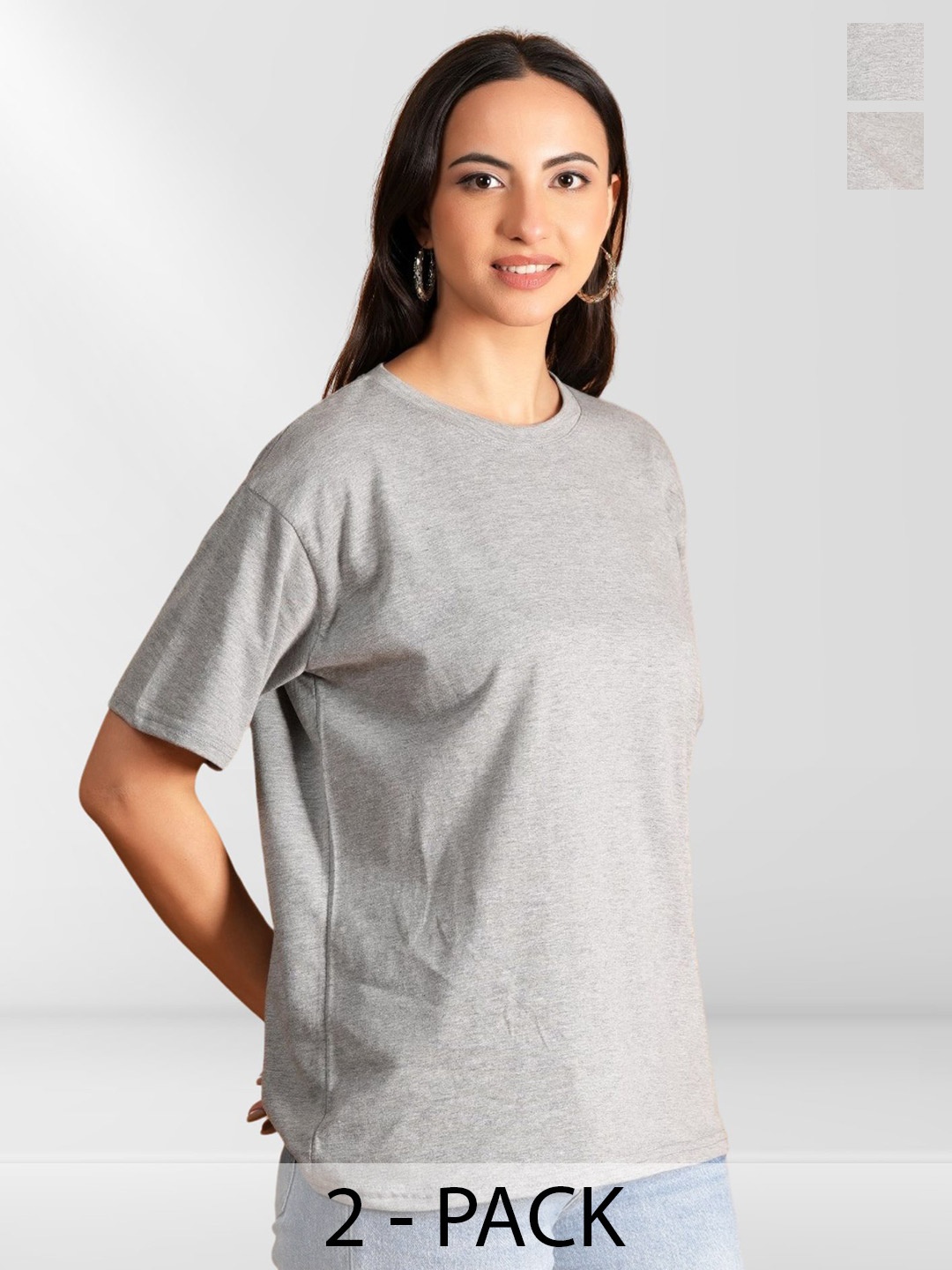 

Metronaut Women 2 Printed Drop-Shoulder Sleeves Applique T-shirt, Multi