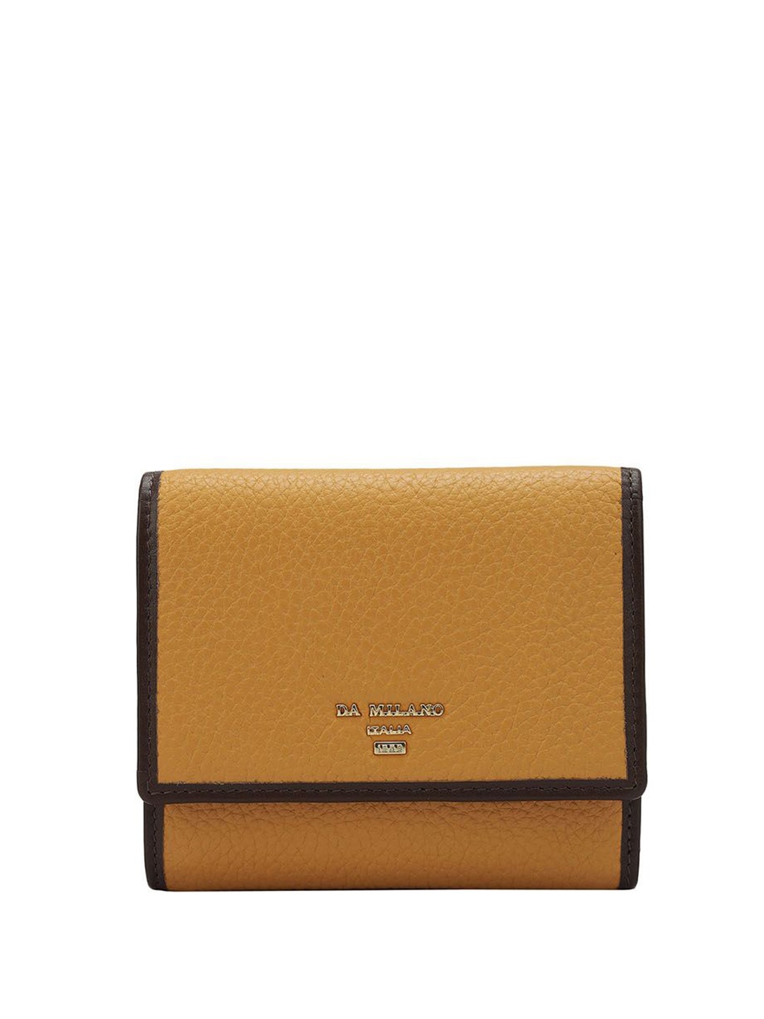 

Da Milano Women Leather Three Fold Wallet, Orange