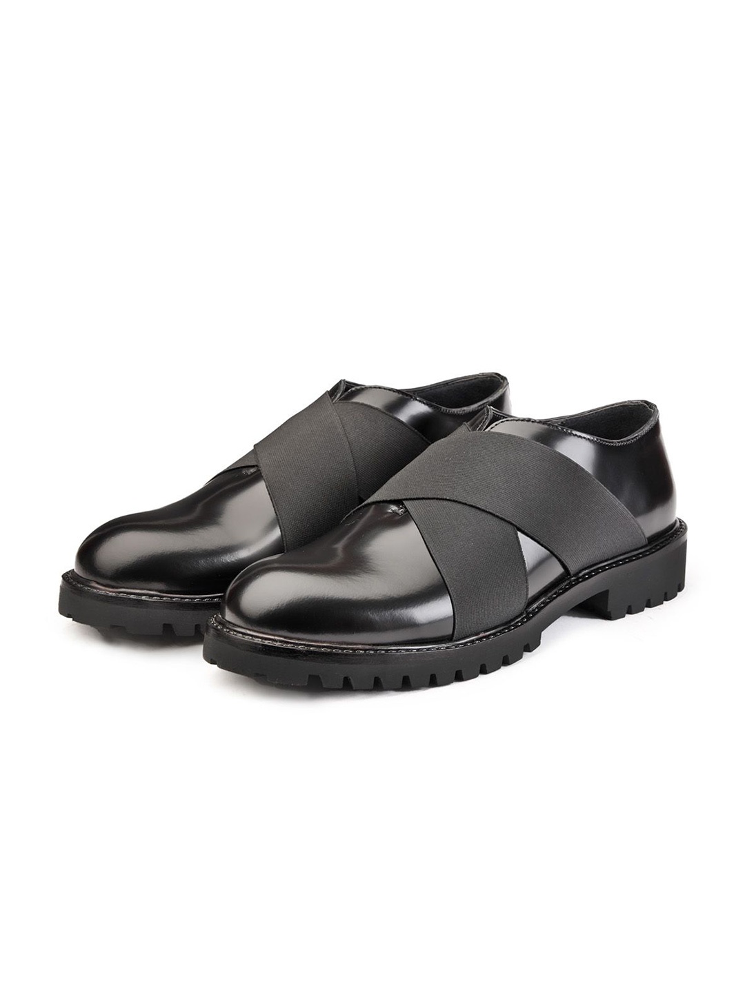 

SHUTIQ Men Colourblocked Leather Fashion, Black