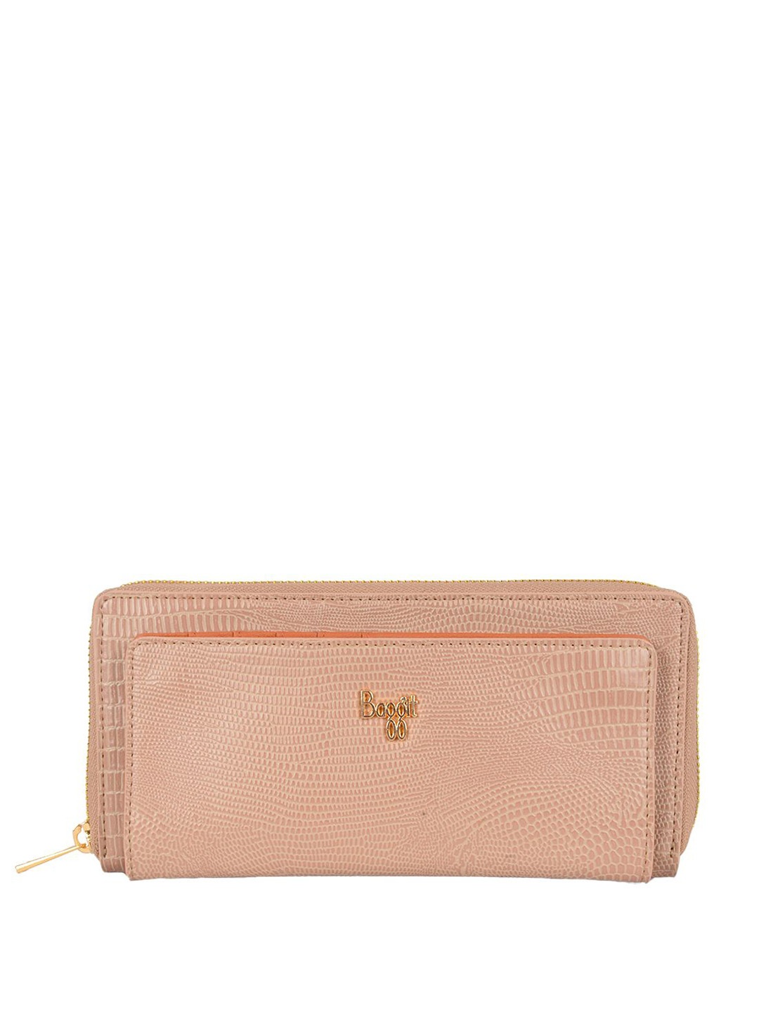 

Baggit Women PU Zip Around Wallet, Beige