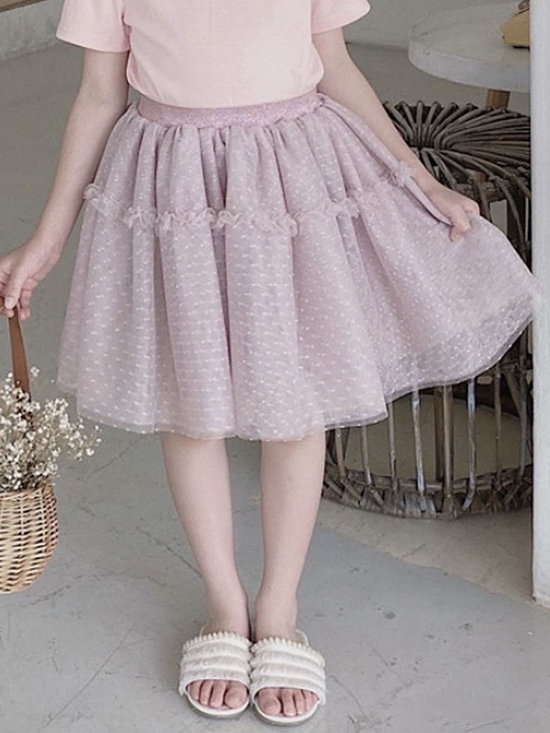 

LULU & SKY Girls Printed A-Line Knee Length Skirt, Pink