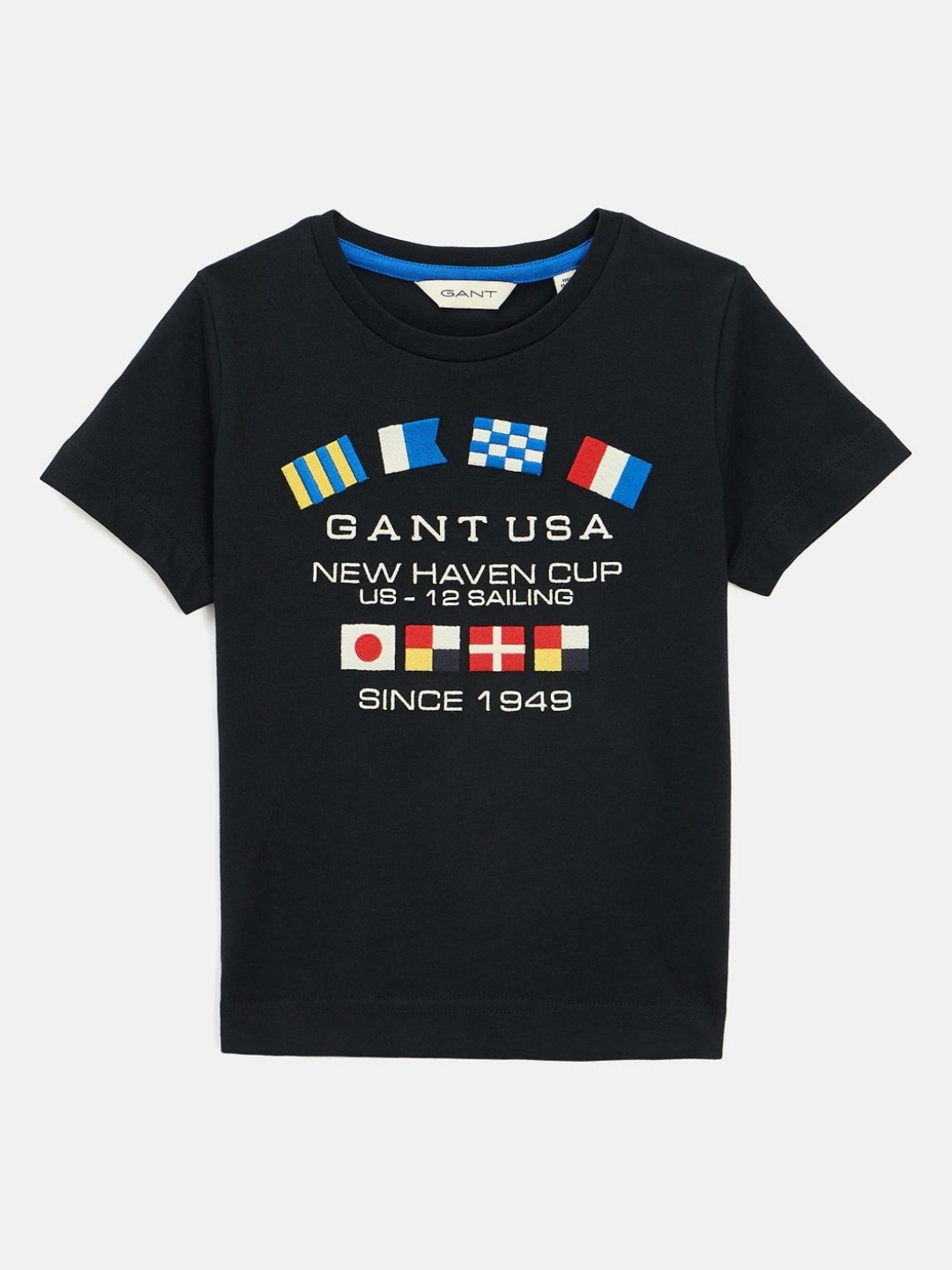 

GANT Boys Typography Printed Pure Cotton T-shirt, Black