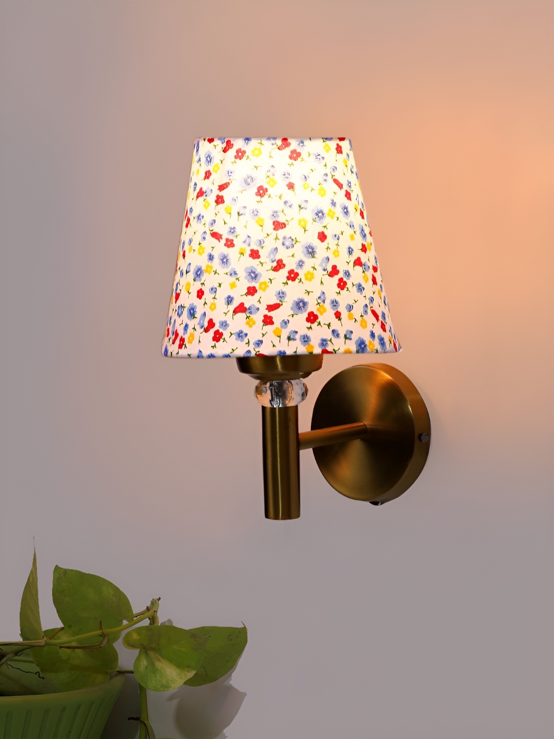 

Devansh Gold-Toned & White Metal Traditional Wall Lamp