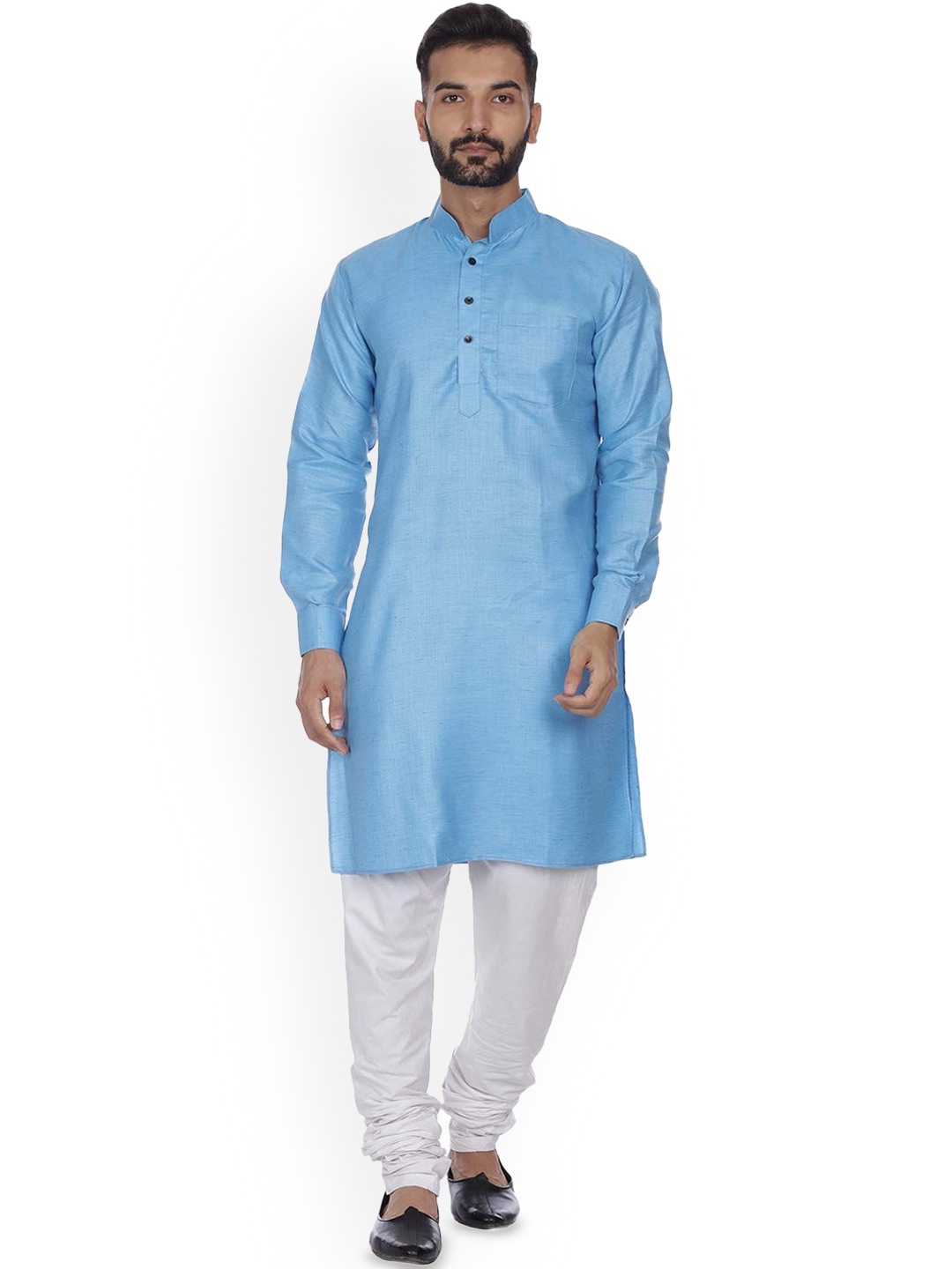 

VEERA PARIDHAAN Men Regular Kurta with Churidar, Blue