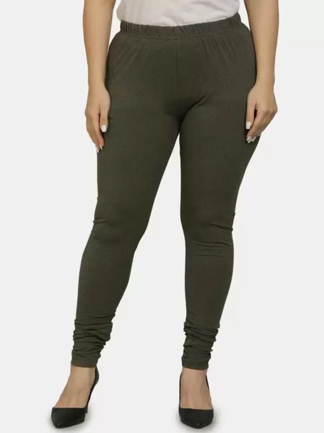 

URBAN KANYA Mid-Rise Churidar-Length Leggings, Green