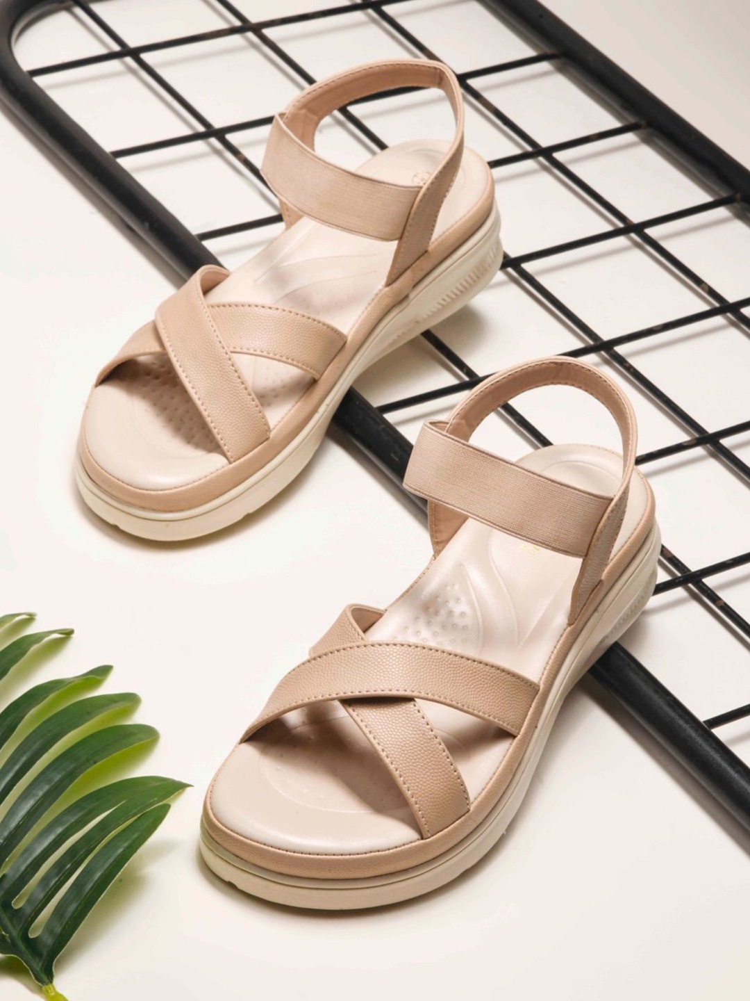 

JodyHub Women Open Toe Sandals, Beige