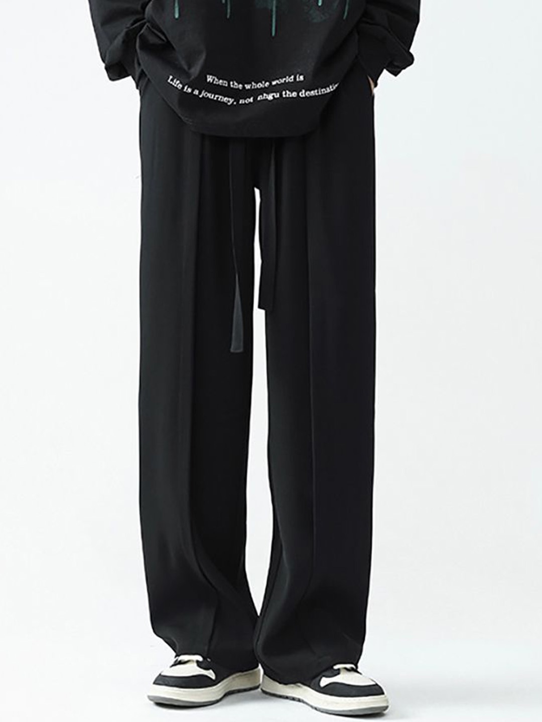 

StyleCast x Revolte Men Easy Wash Trousers, Black