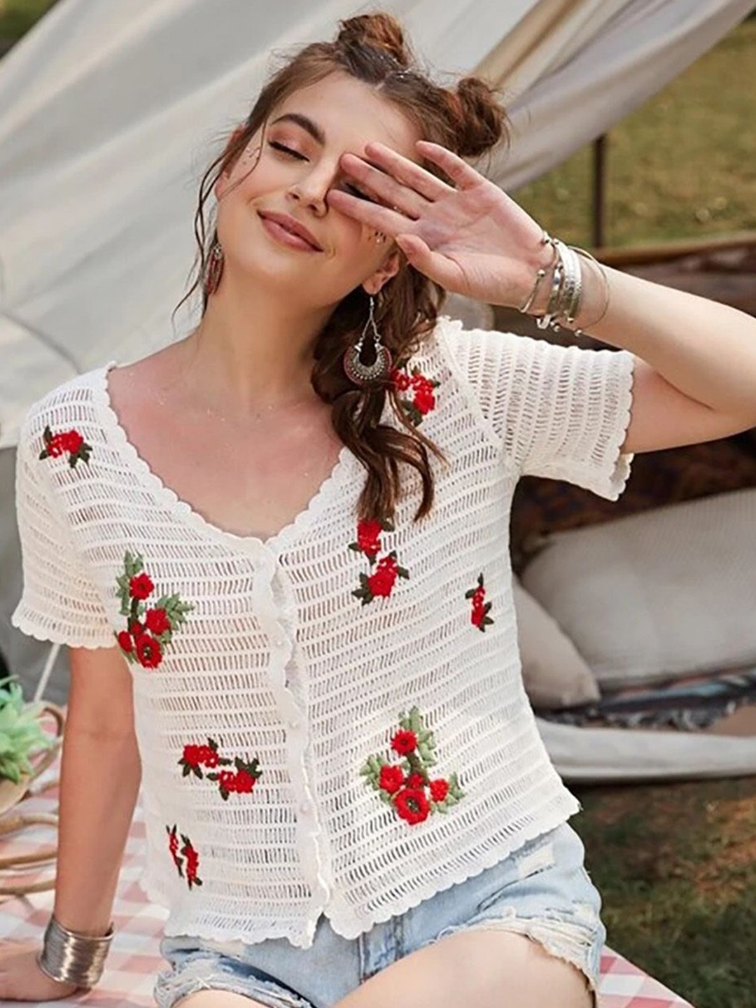 

JC Mode Striped Top, White