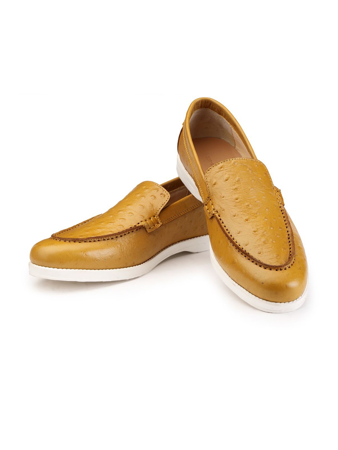 

SHUTIQ Men Leather Loafers, Yellow