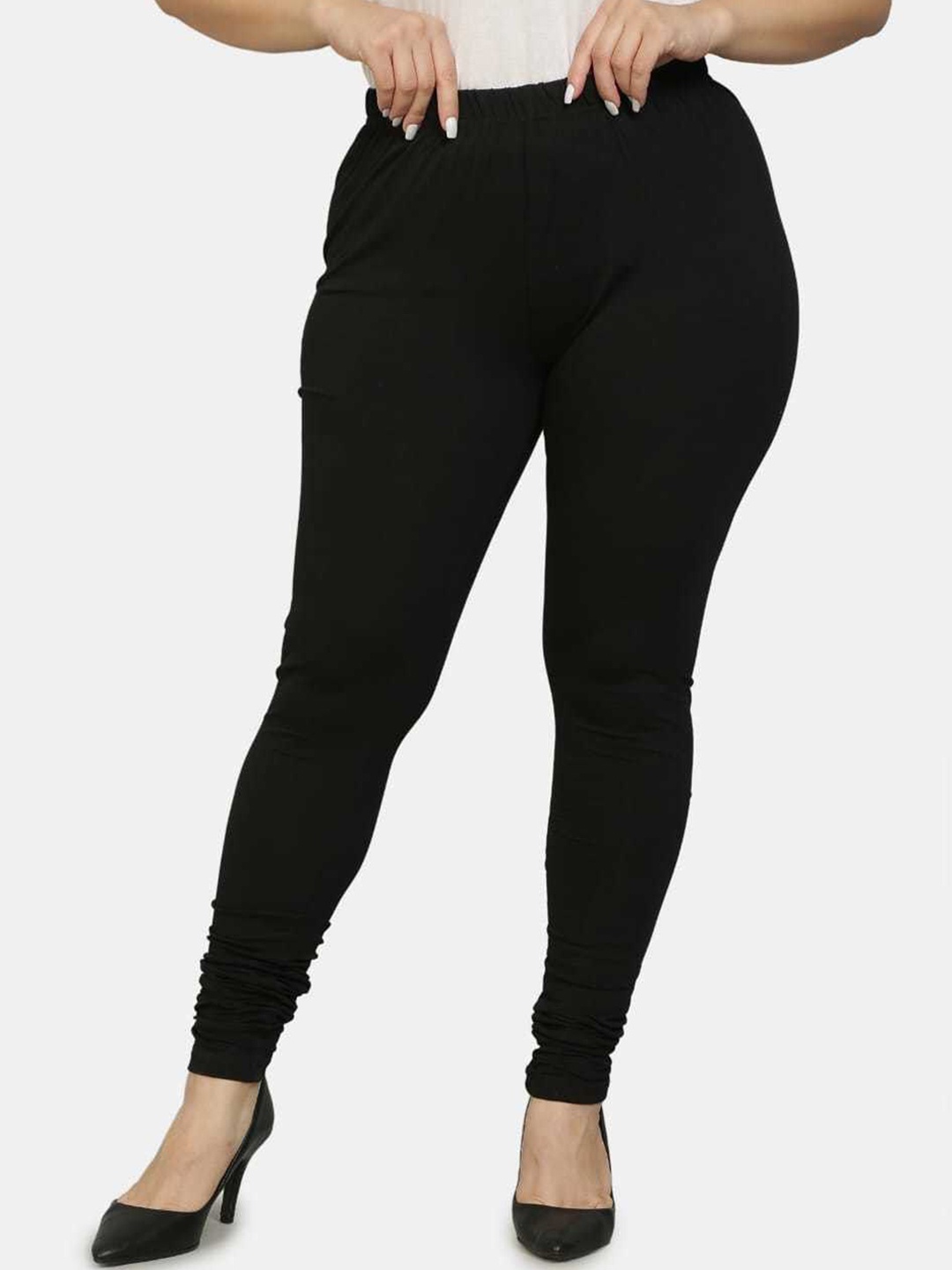 

URBAN KANYA Mid-Rise Churidar-Length Leggings, Black