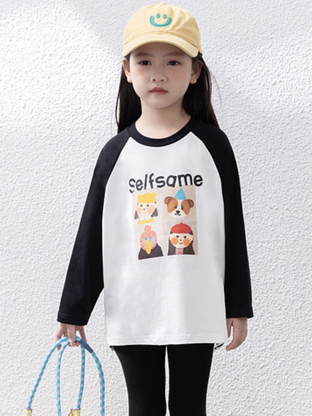 

LULU & SKY Girls Varsity Colourblocked Applique T-shirt, White