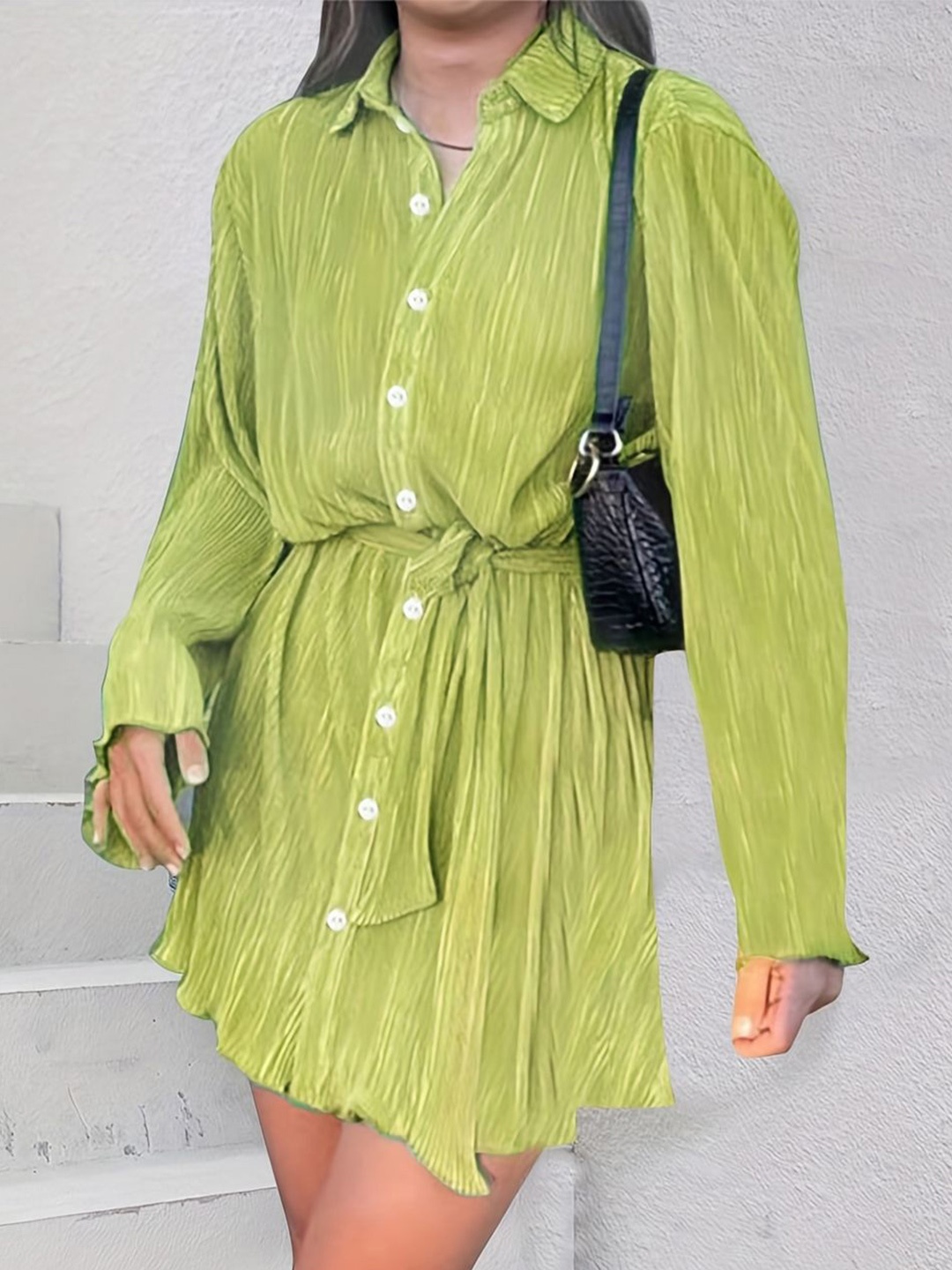 

DressBerry Striped Shirt Dress, Green