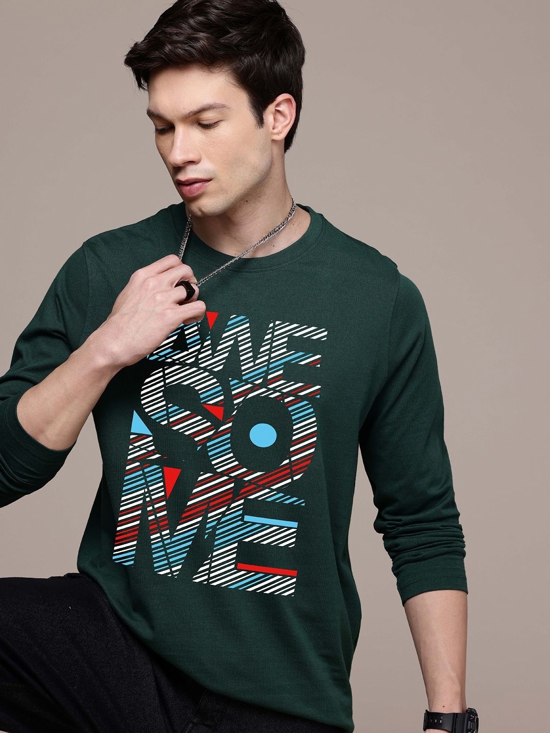 

Moda Rapido Men Printed T-shirt, Green