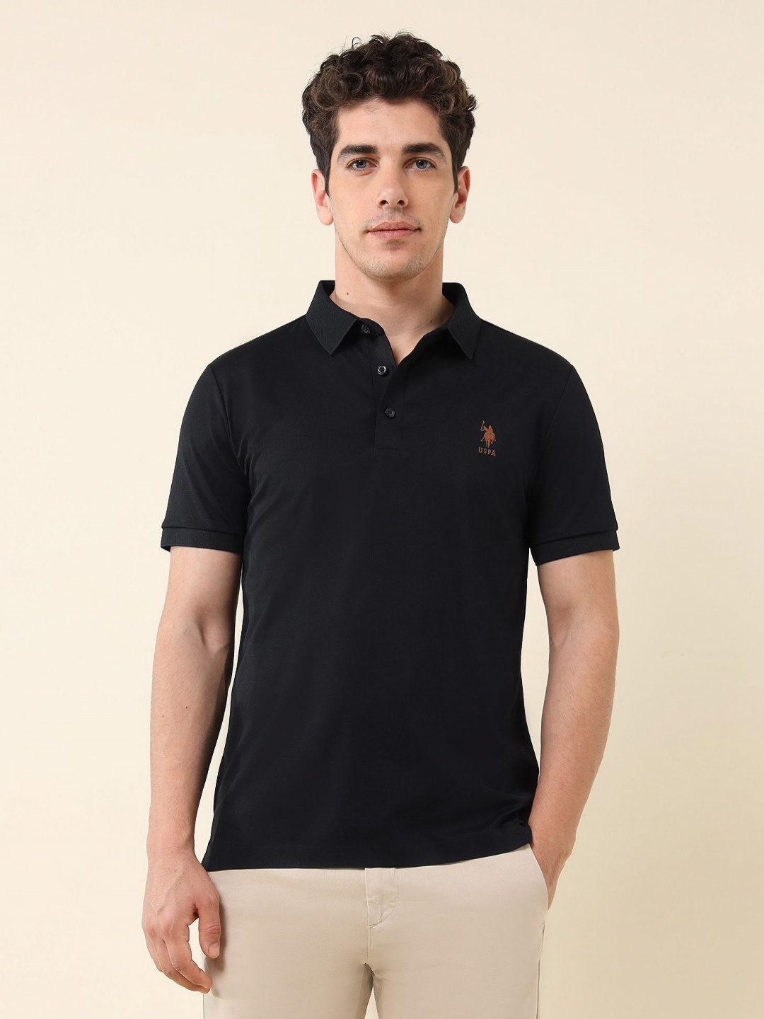 

U.S. Polo Assn. Men Polo Collar Slim Fit T-shirt, Blue