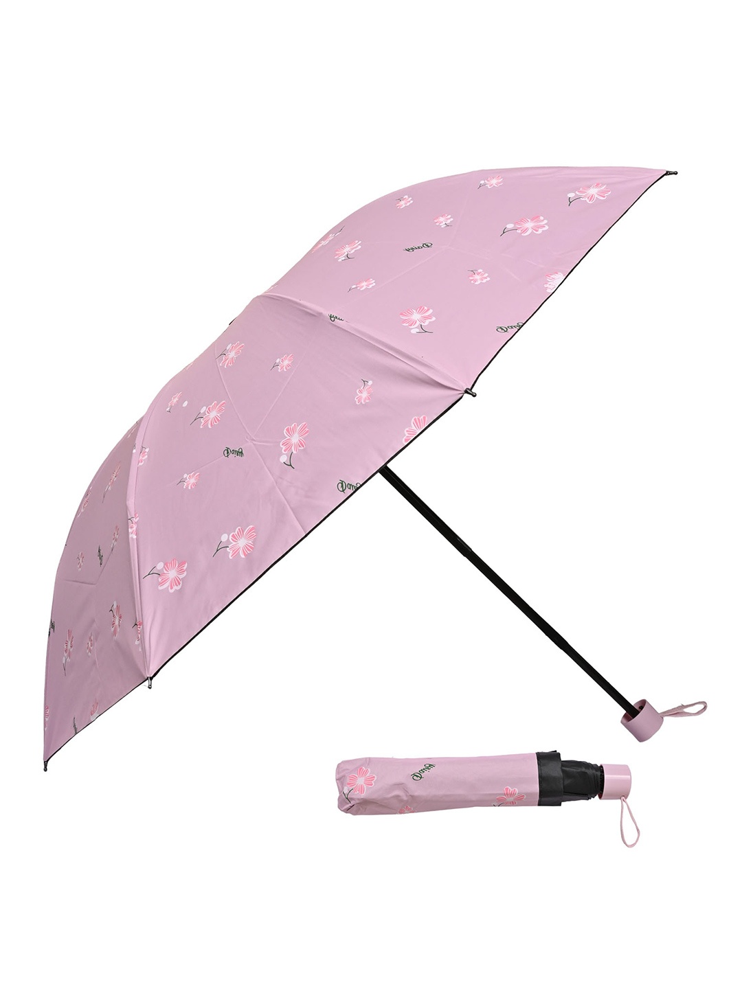 

LOOM LEGACY Manual 3 Fold Floral Umbrellas, Pink
