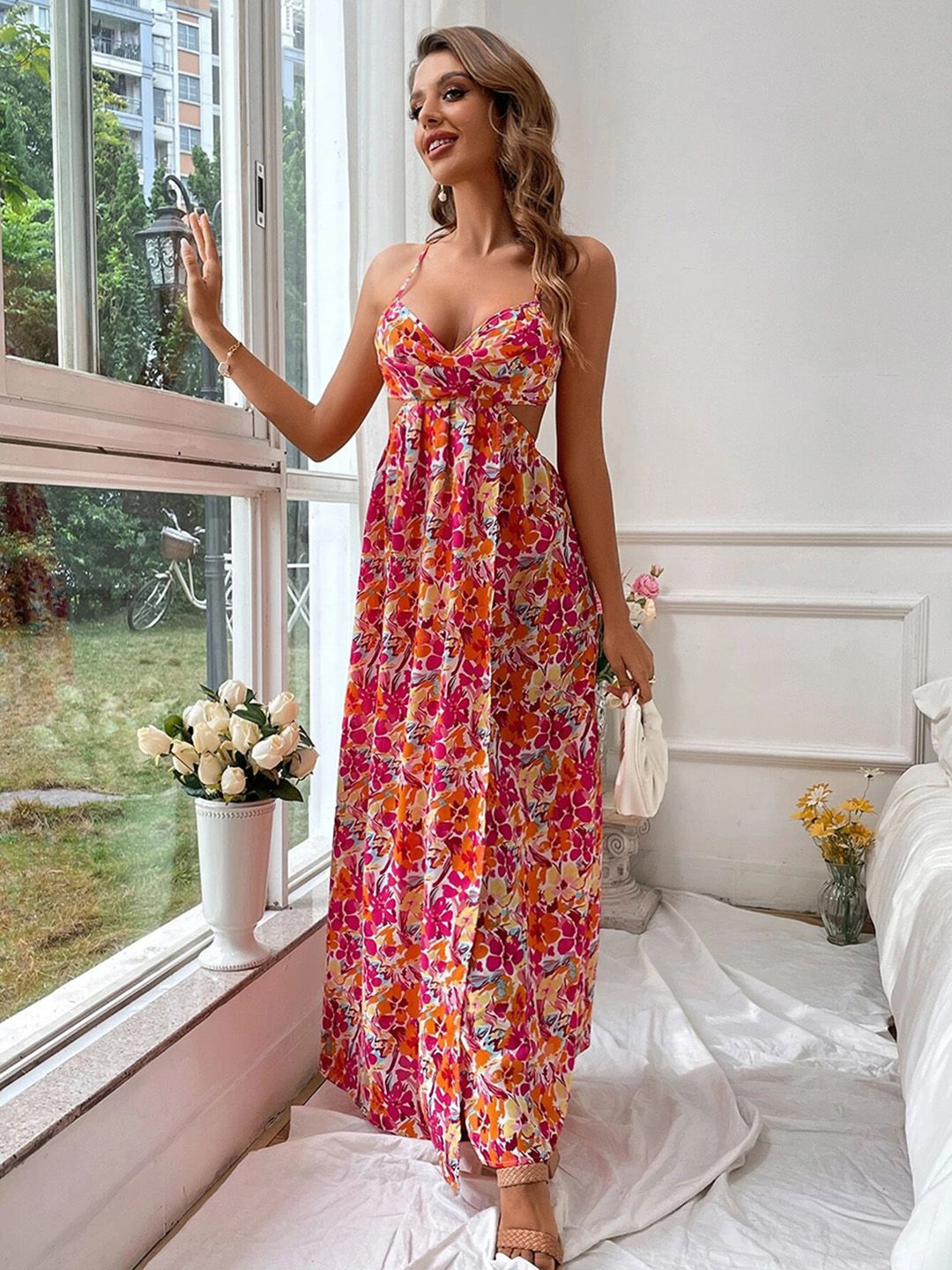 

JC Mode Floral Print Maxi Dress, Multi