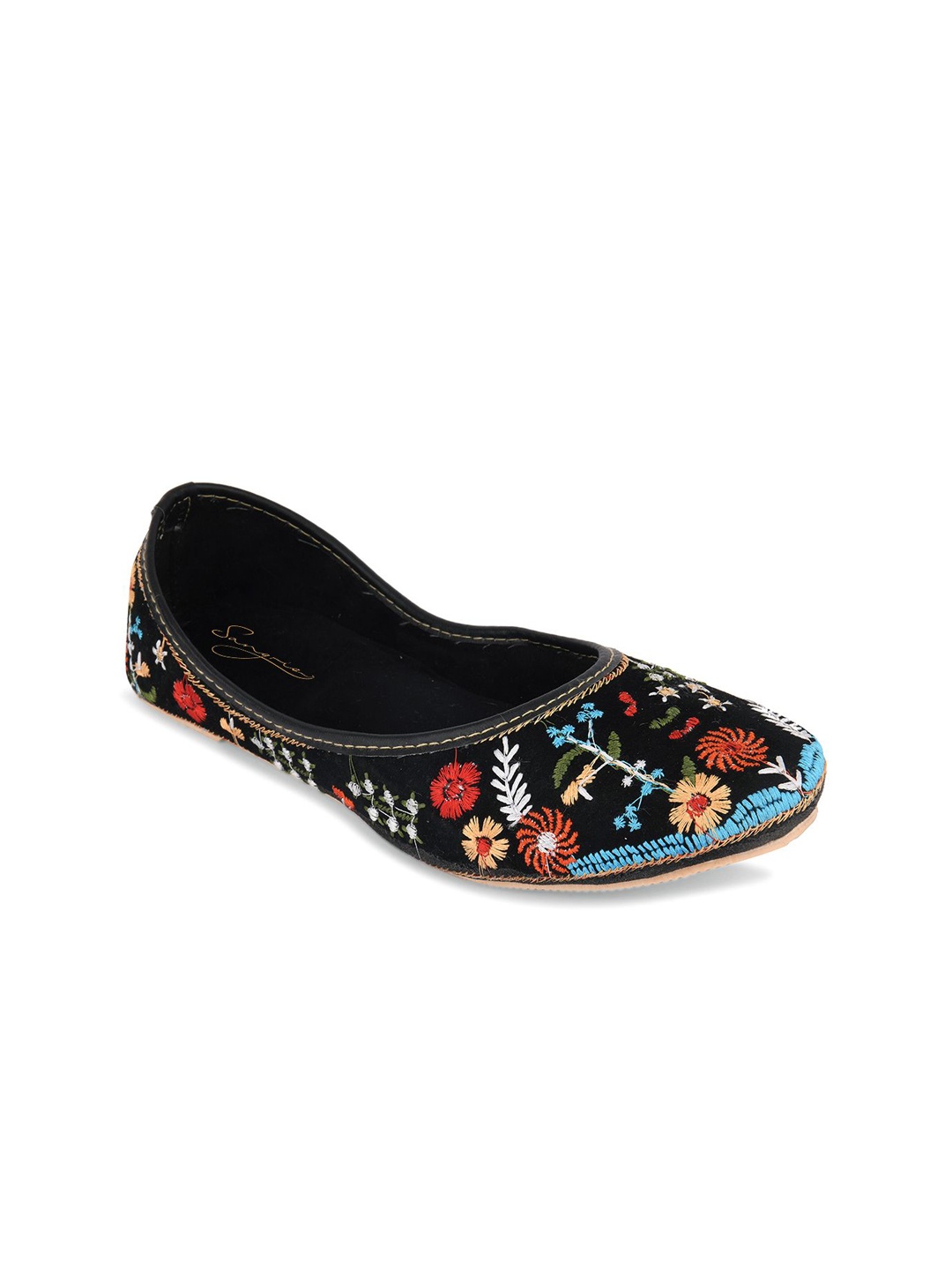 

Sangria Women Embellished Heavy Work Mojaris, Black