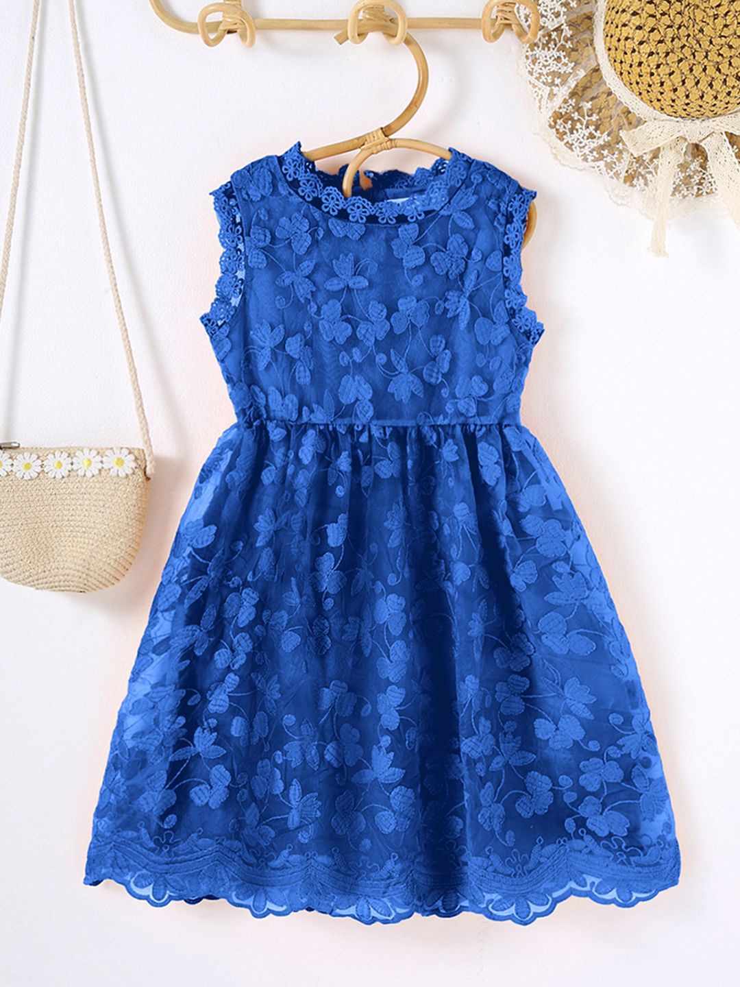 

INCLUD Floral Print Fit & Flare Midi Dress, Blue