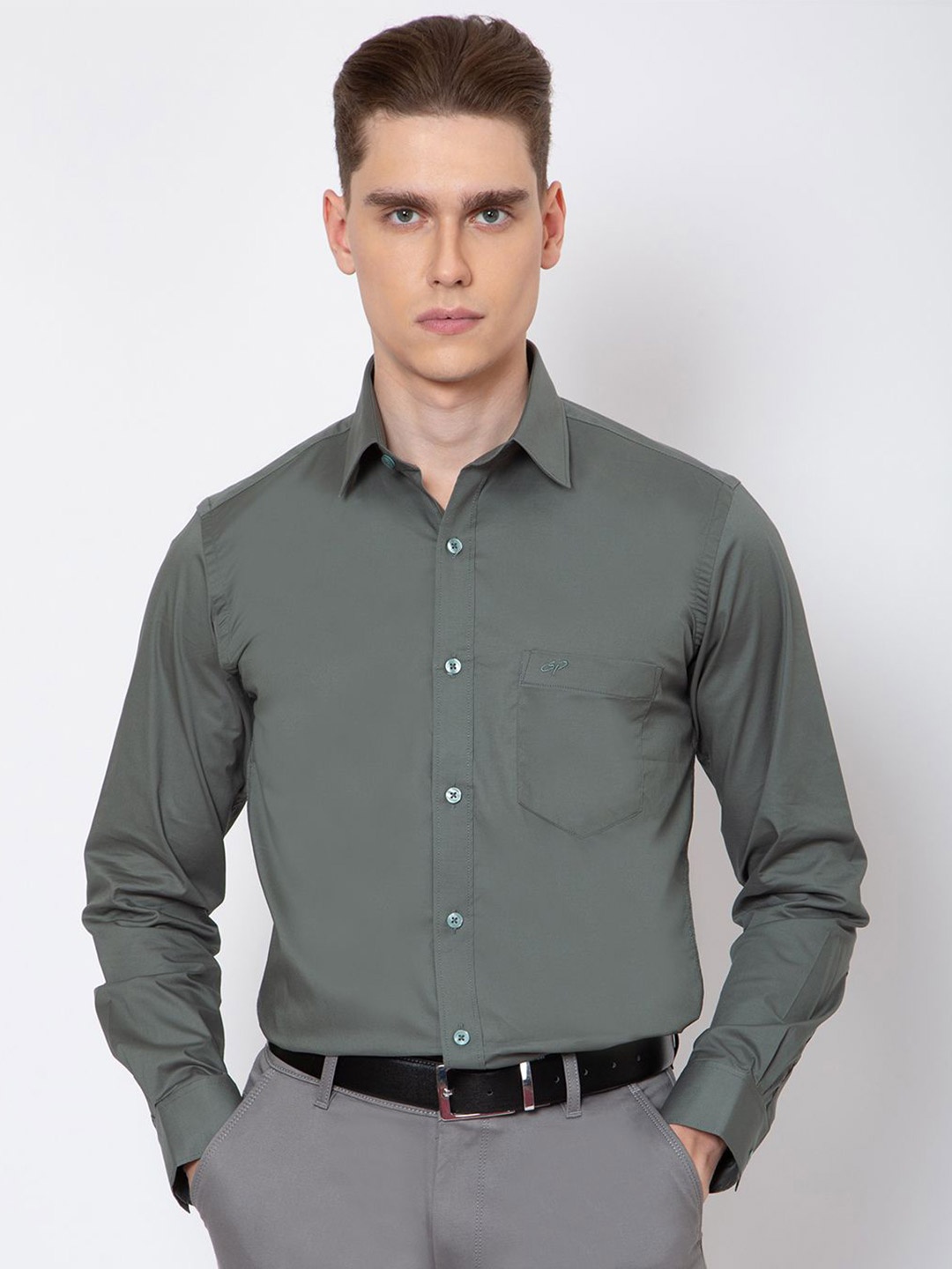 

Sparky Men Opaque Casual Shirt, Olive