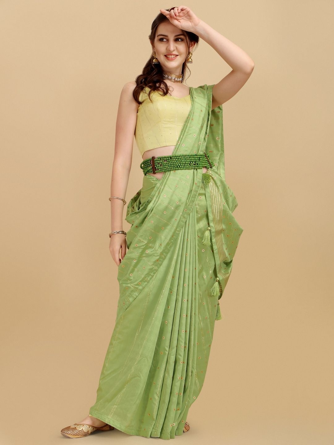 

Suha Woven Design Zari Art Silk Saree, Green