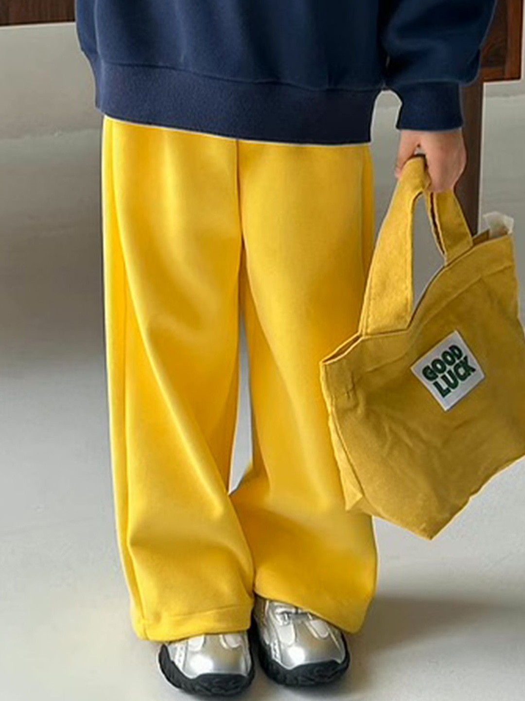 

LULU & SKY Girls Straight Fit High-Rise Trousers, Yellow