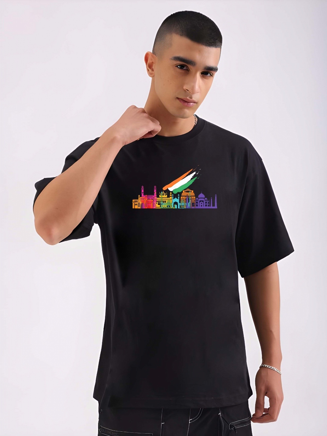 

KAIDO Men Drop-Shoulder Sleeves T-shirt, Black