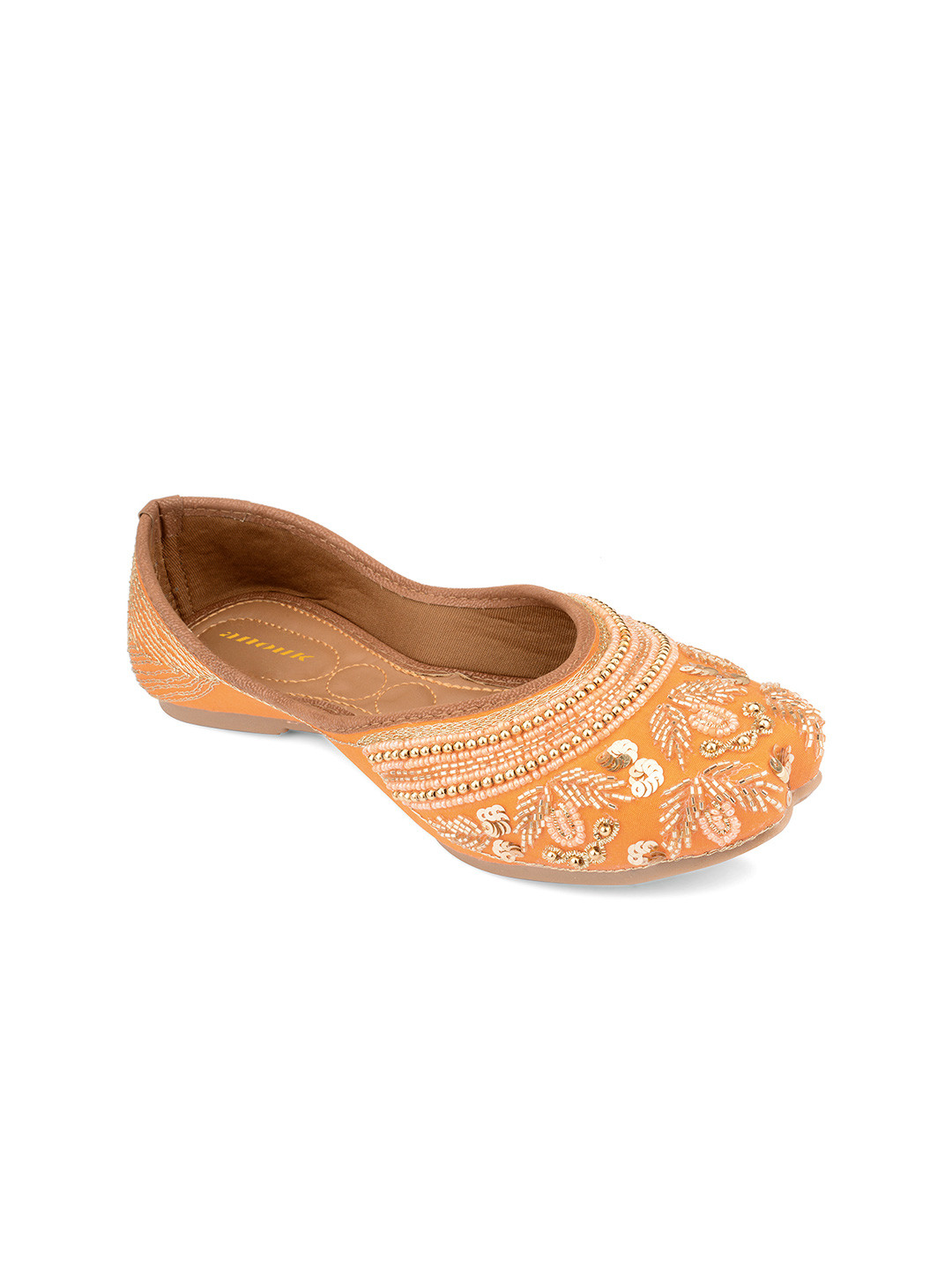 

Anouk Women Embellished Ethnic Mojaris Flats, Orange