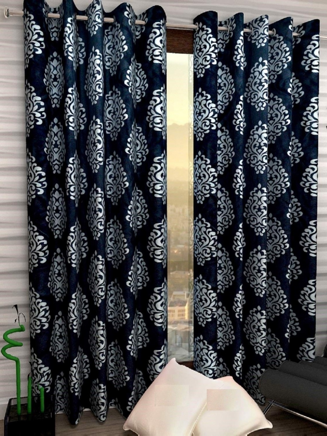 

Galaxy Home Decor Black Set of 2 Long Door Curtain