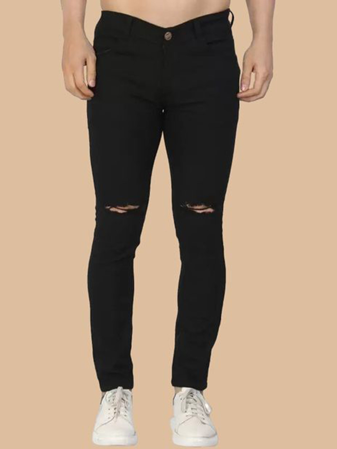

COMFITS Men Classic Slash Knee Jeans, Black