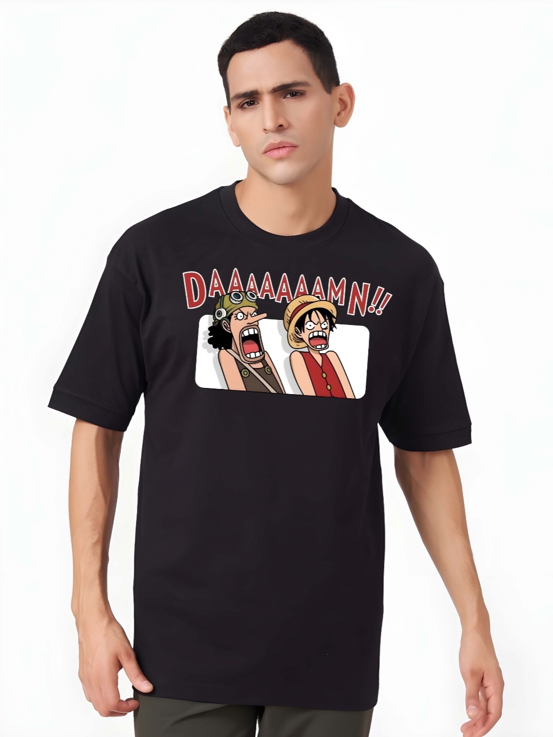 

KAIDO Men Drop-Shoulder Sleeves T-shirt, Black