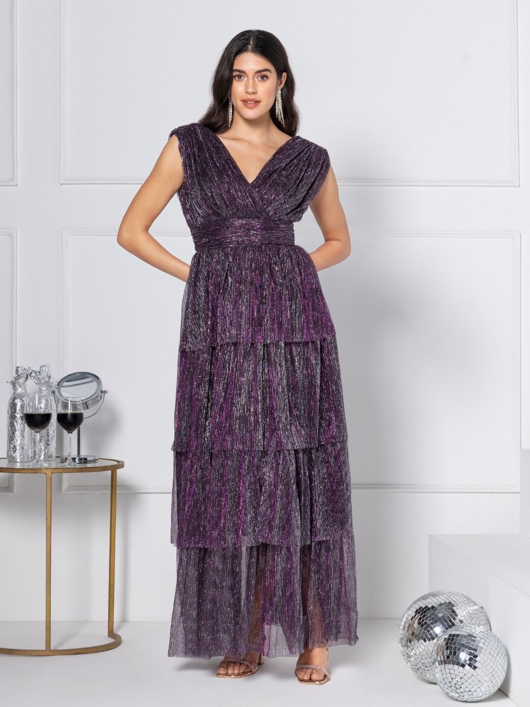 

JULO Embellished Print Maxi Dress, Purple