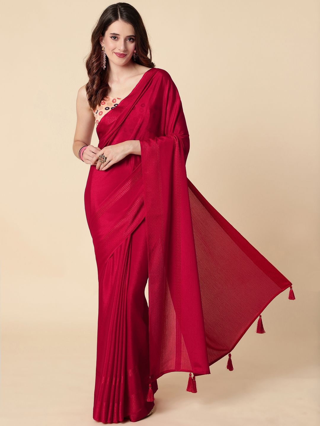 

Suha Art Silk Saree, Red
