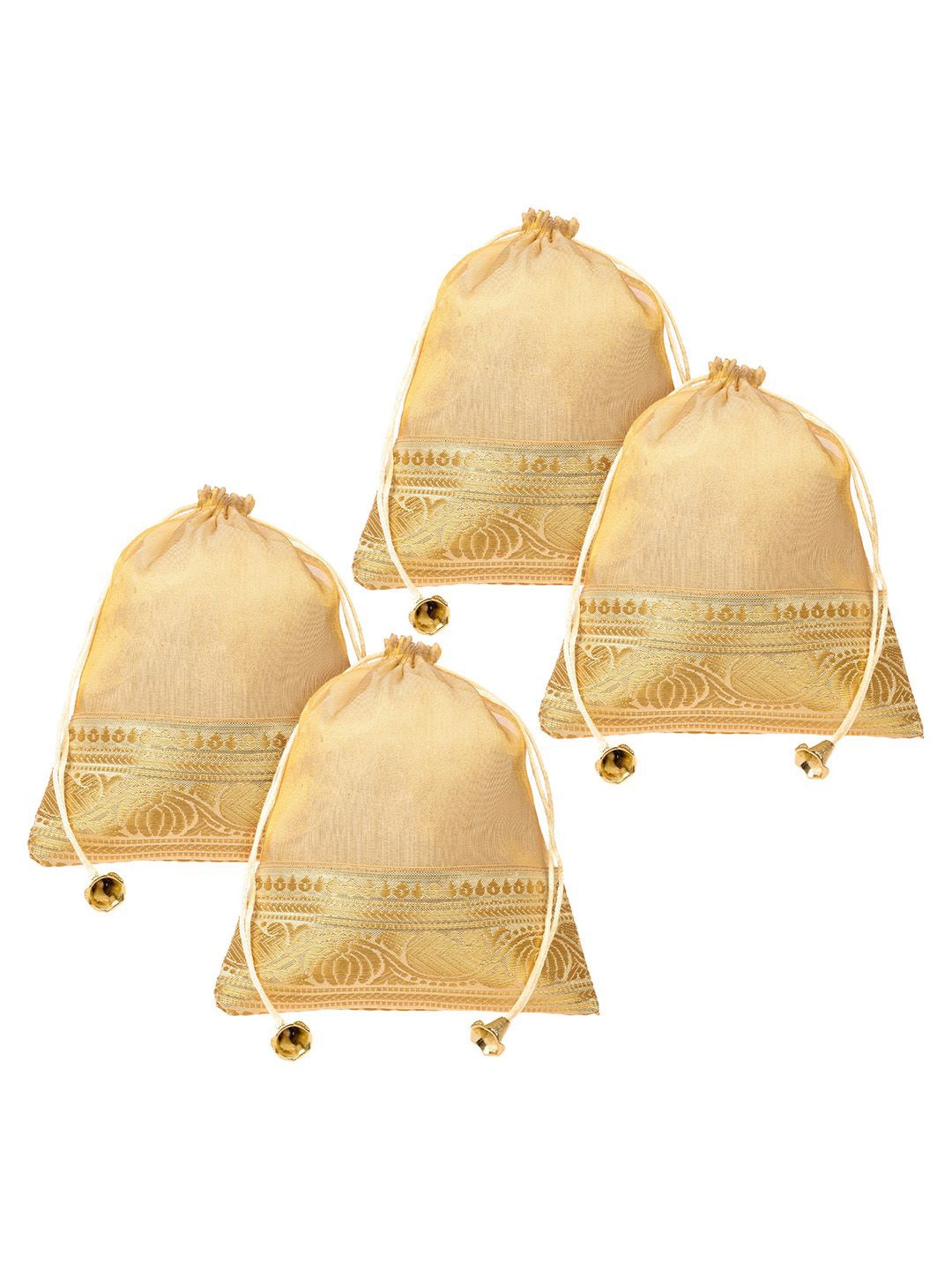 

Kuber Industries Unisex Embroidered Potli Clutch, Gold