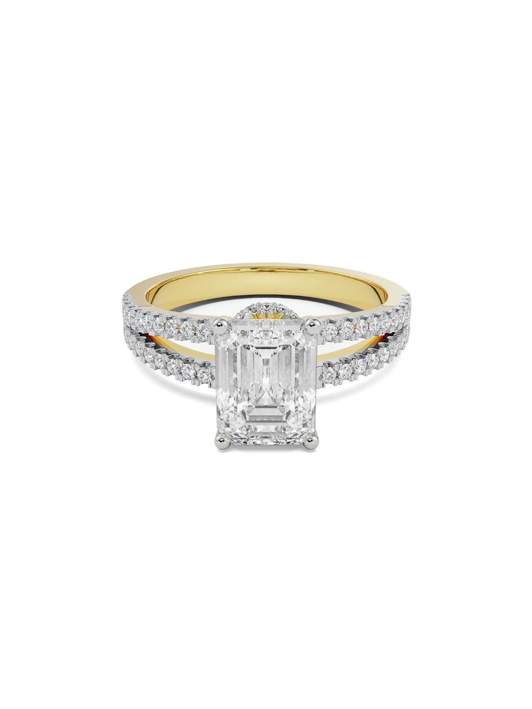 

Emori Emerald Cut Bridal Ring, Gold