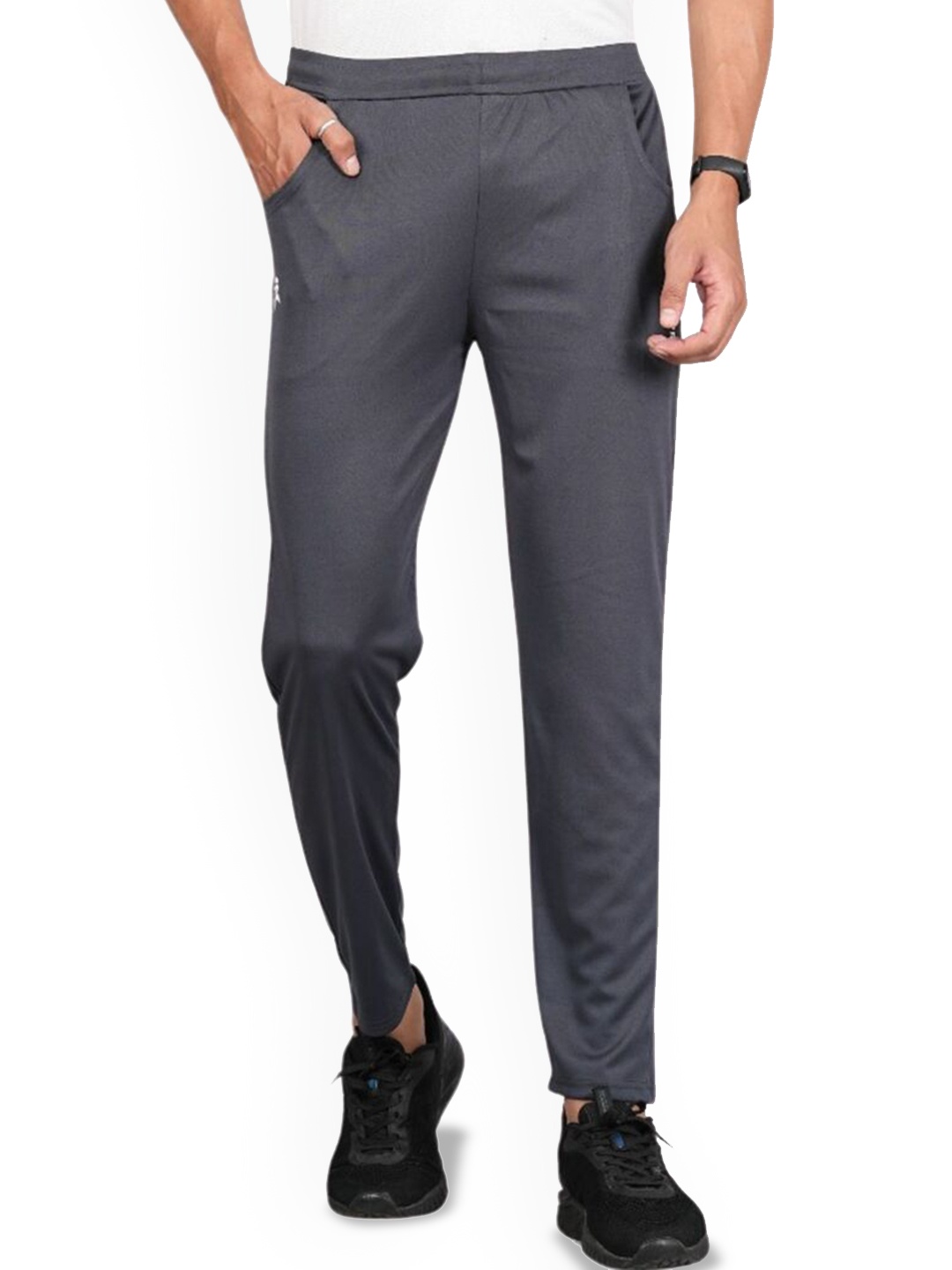 

FICKA Men Mid Rise Track Pants, Grey