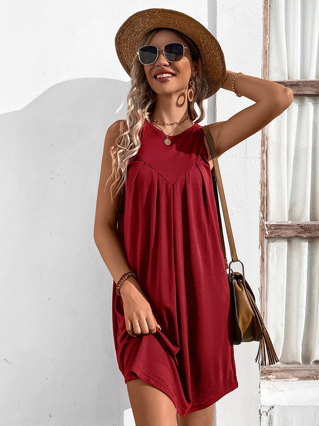 

JC Mode A-Line Dress, Red