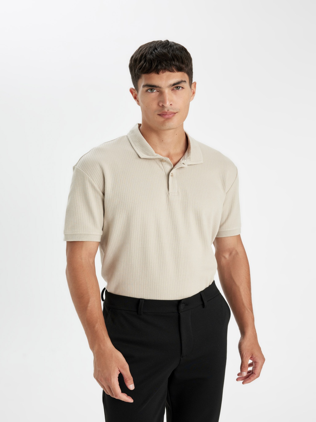 

DeFacto Men Polo Collar Pockets T-shirt, Na