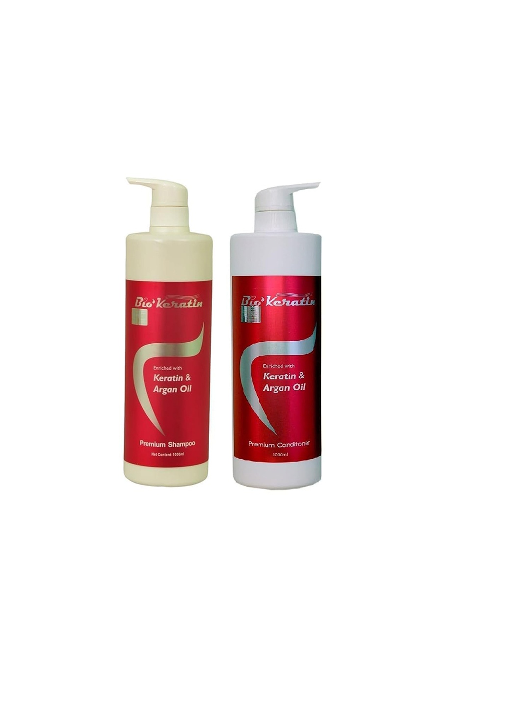 

Bio'Keratin Set Of 2 Keratin & Argan Oil Shampoo & Conditioner - 1000 ml Each, Red