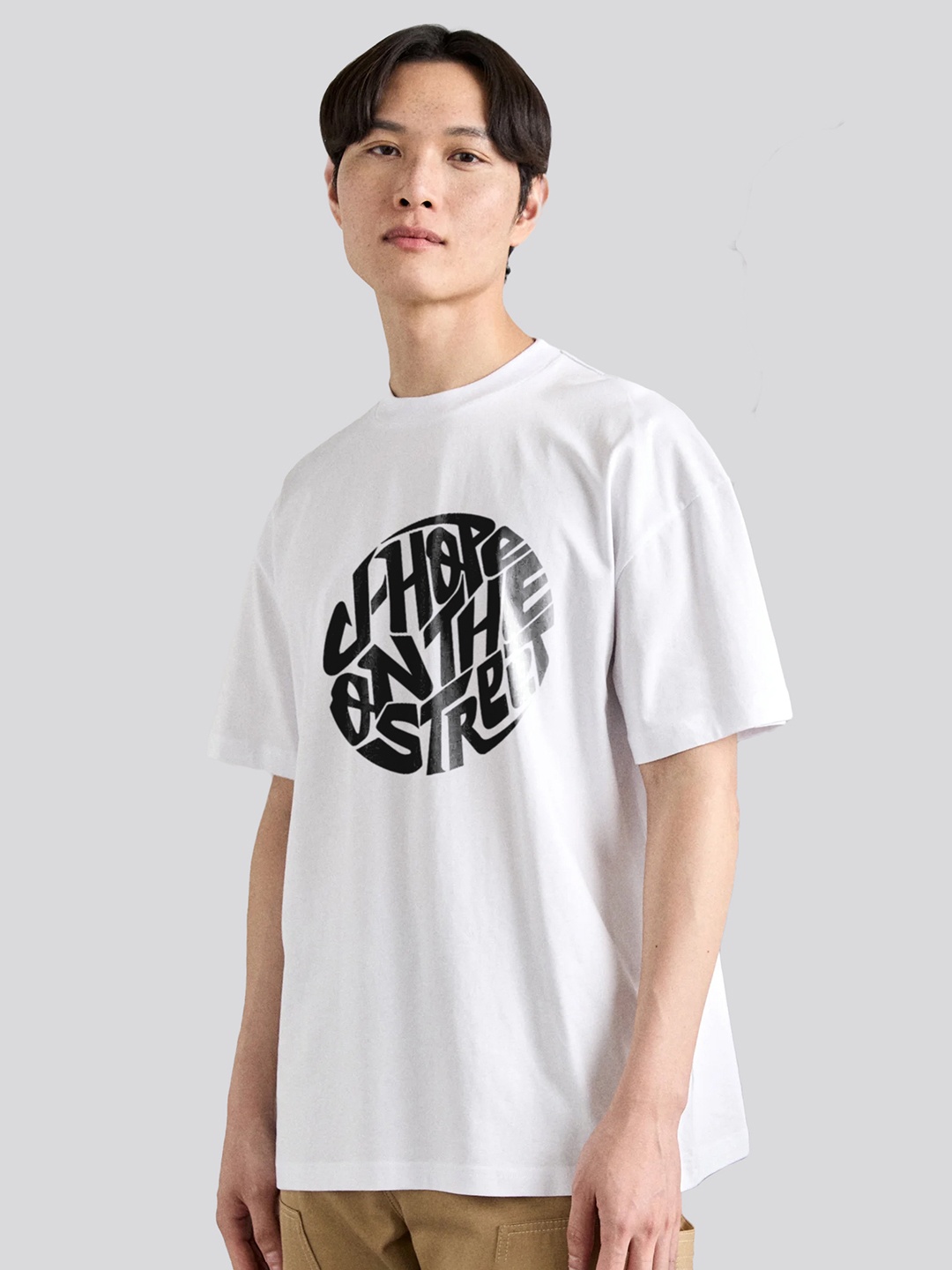 

The Korhean Store Men Printed T-shirt, White