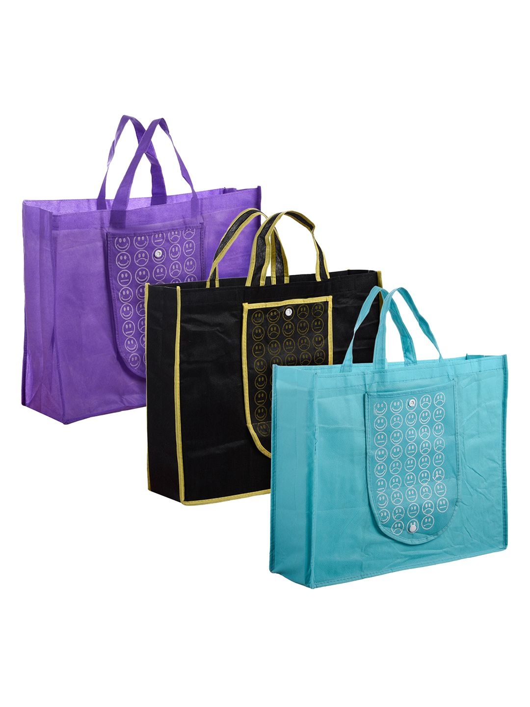 

Kuber Industries Floral Shopper Handheld Bag with Applique, Multi