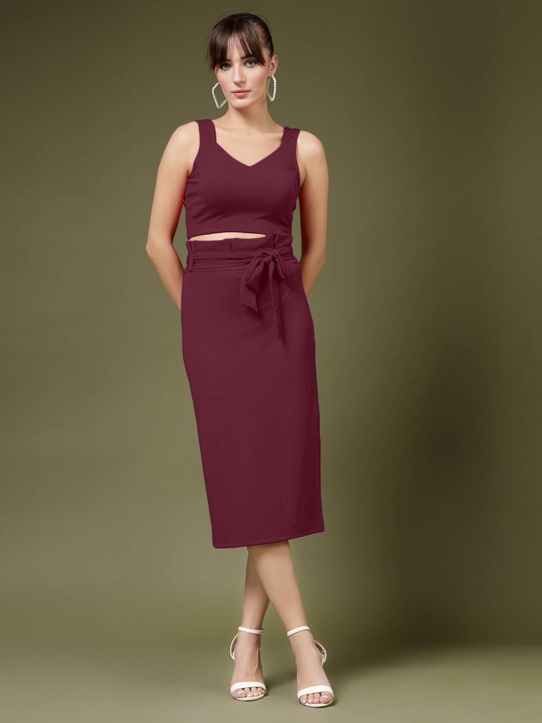 

Chemistry Pencil Tie Up Midi Skirt, Purple
