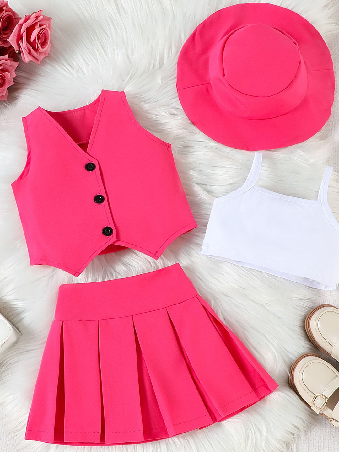 

LULU & SKY Girls Top with Skirt, Pink