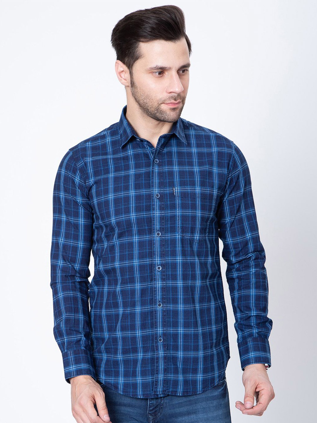 

Sparky Men Tartan Checks Opaque Checked Casual Shirt, Multi